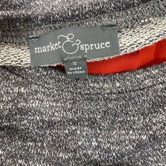 Market & Spruce Xander Sweatshirt Short Sleeve Woven Back Stitch Fix Sz Small - Picture 9 of 10